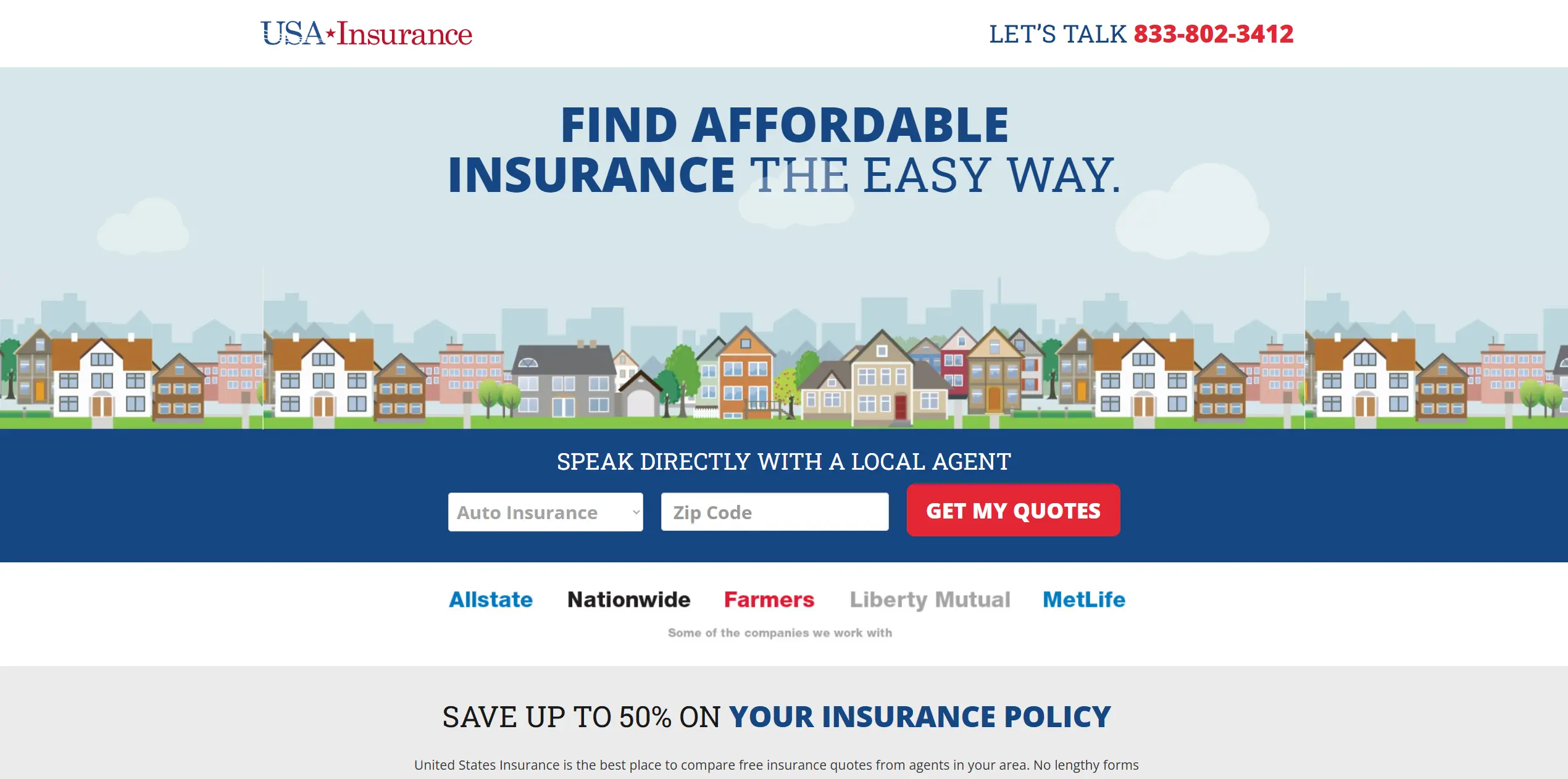 USA Insurance website preview