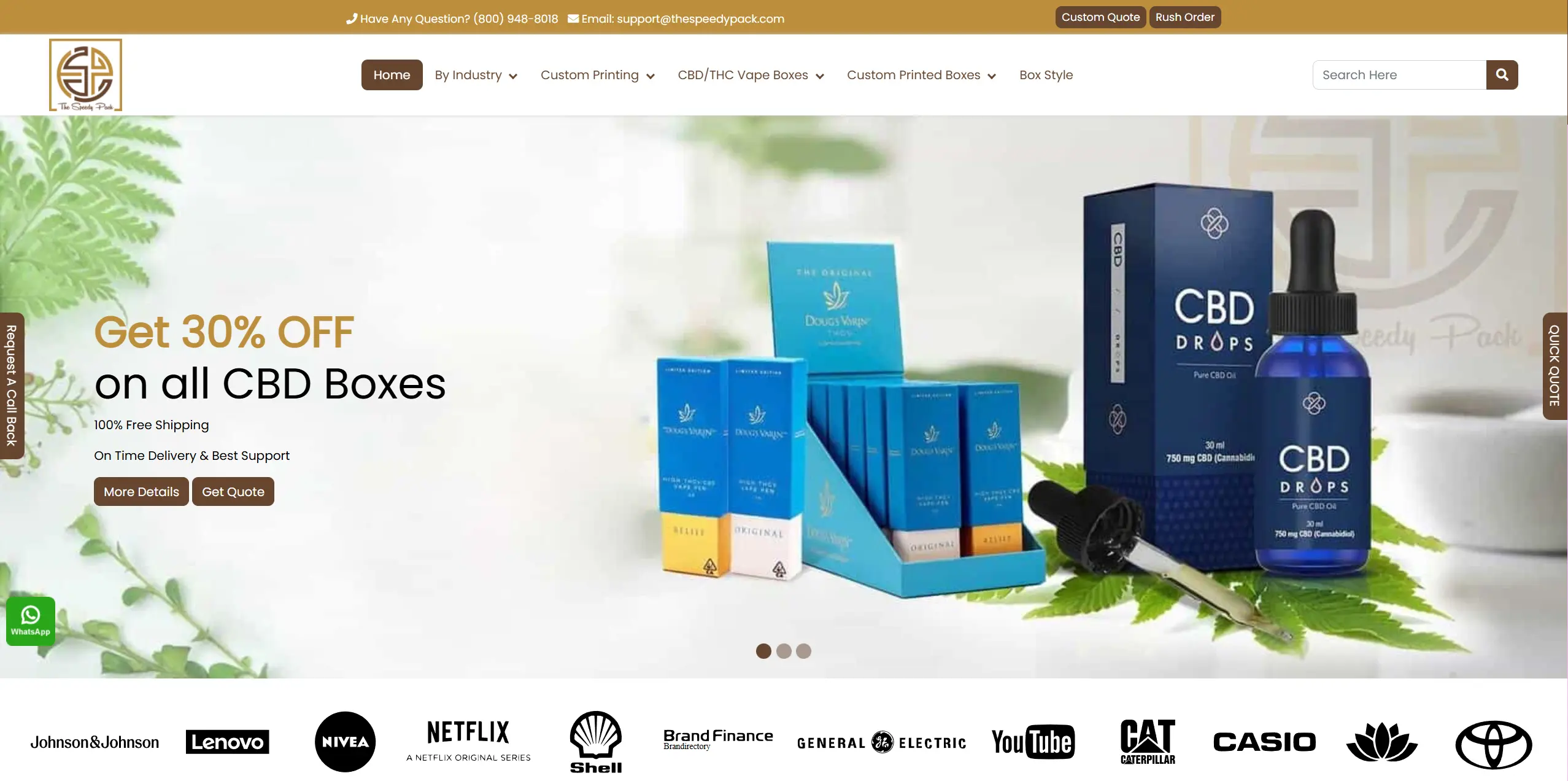 The Speedy Pack website preview