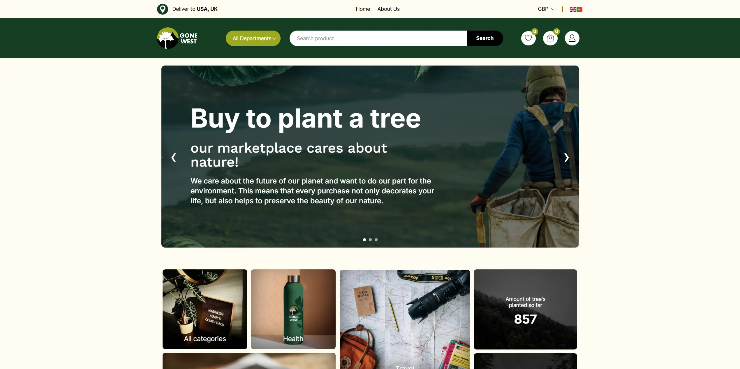 Shop Gone West website preview