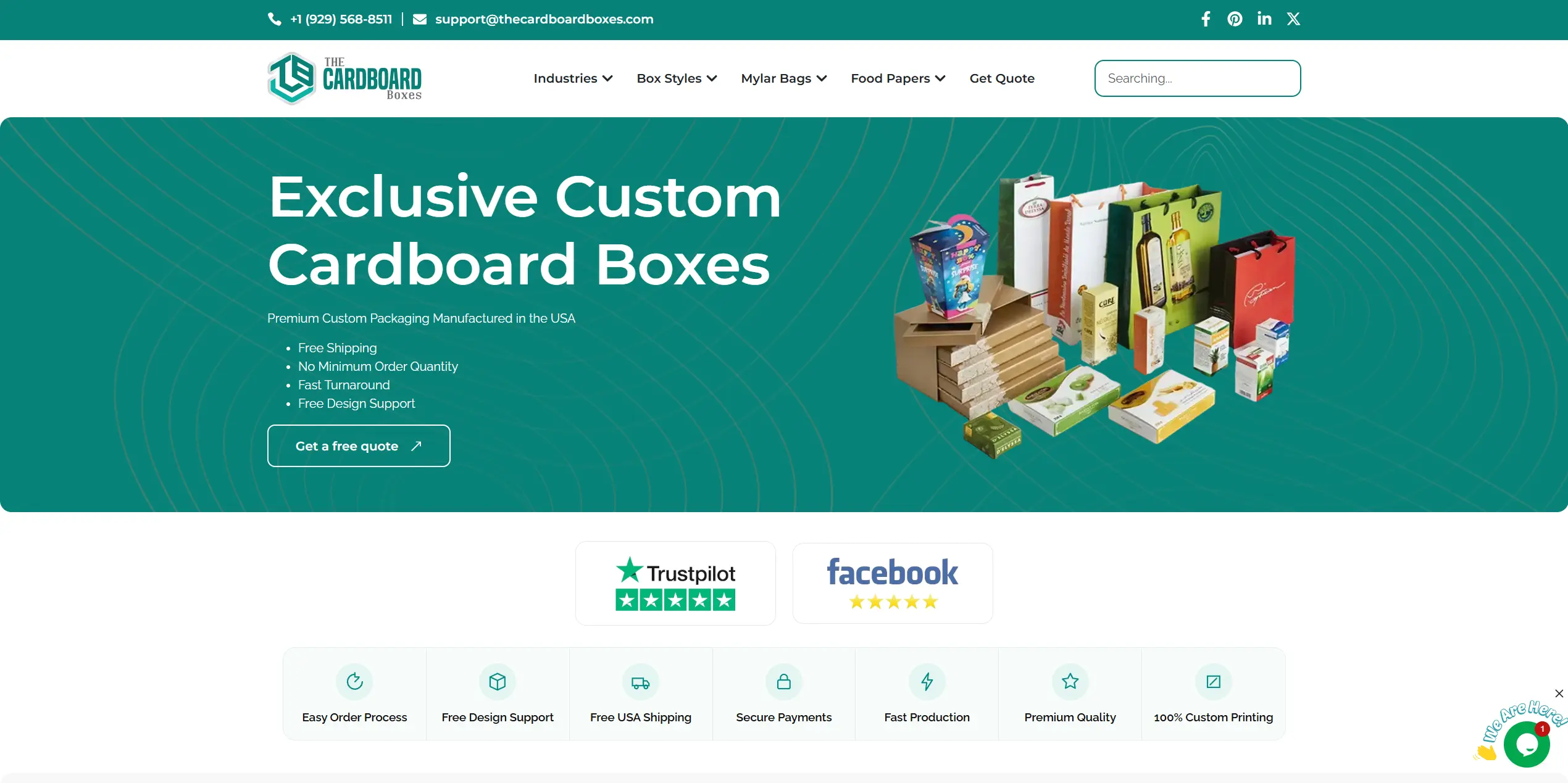 The Cardboard Boxes website preview