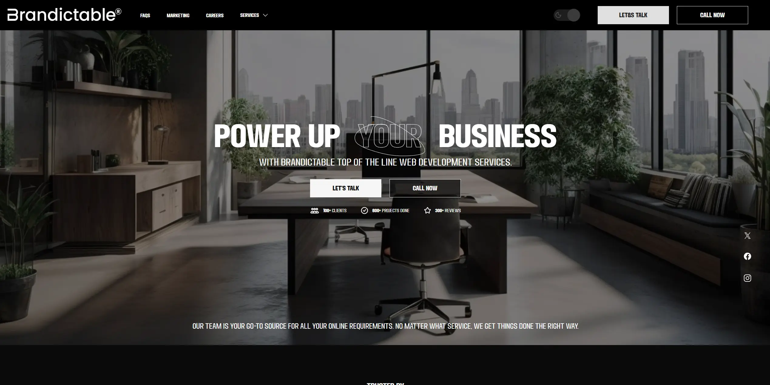 Brandictable website preview